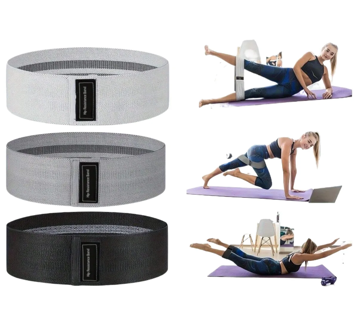 Basic Fabric Resistance Hip Booty Bands Glute Thigh Elastic Workout Bands Squat Circle Stretch Fitness Strips