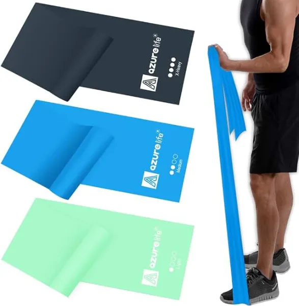 A AZURELIFE Resistance Bands,Professional Long Non-Latex Elastic Stretch Bands,Exercise Bands for Physical The